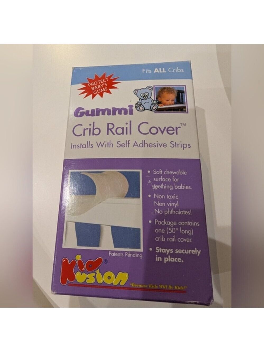 KidKusion Gummi Crib Rail Cover MADE IN USA New In Box Free With Purchase